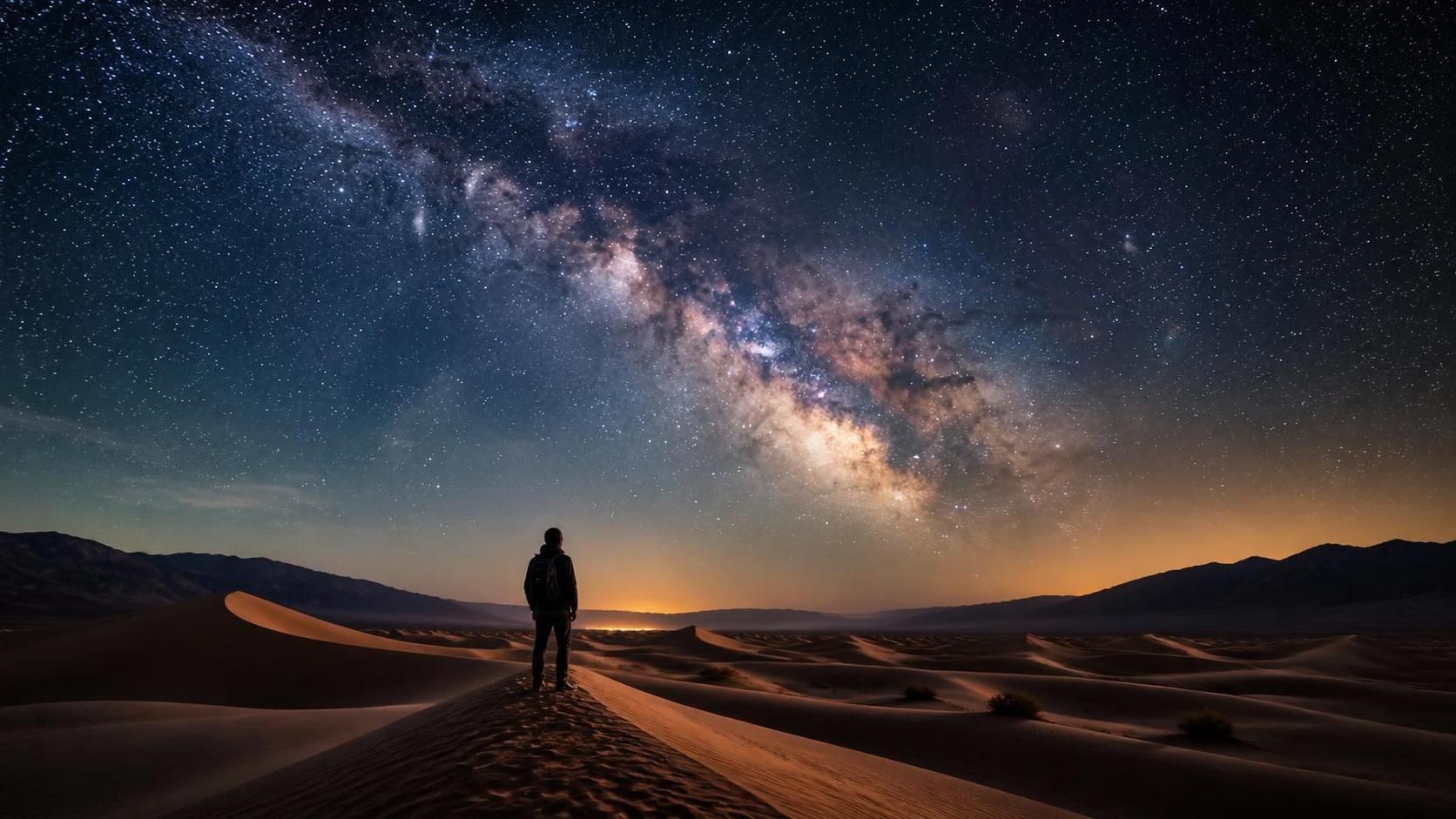 متن و کپشن کویر و آسمان شب؛ برای سفر به دل سکوت
